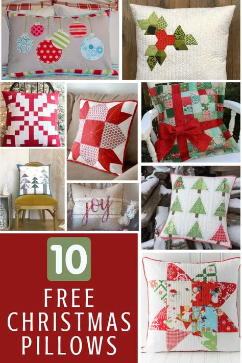 Quilted Christmas Pillows, Christmas Pillow Patterns, Christmas Pillows Diy, Xmas Projects, Friday Holiday, Xmas Pillows, Christmas Quilting Projects, Throw Pillow Pattern, Pillow Patterns