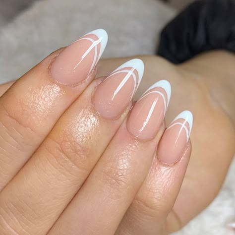 Double French Nails, White Tip Nails, Ten Nails, French Tip Acrylic Nails, Tip Nails, Neutral Nails, Chic Nails, French Tip Nails, Square Nails