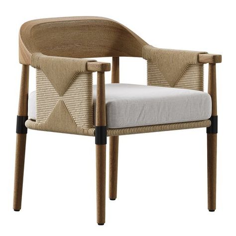 Arteriors Estes Outdoor Dining Chair Dressing Table With Chair, Outdoor Dining Chair, Oak Dining Chairs, Outdoor Armchair, Restaurant Chairs, House Restaurant, Chair Types, Soft Seating, Outdoor Dining Furniture