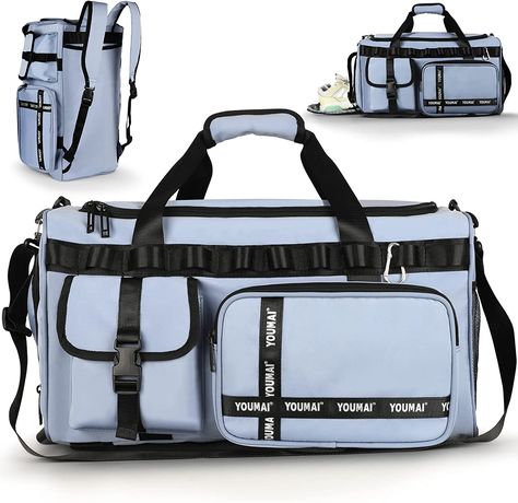 Gym Bag, 2 in 1 Travel Bag Backpack Overnight Bags, 45L Portable Travel Lightweight Waterproof Travel Luggage Hand Carry Bag for Weekender Sports, Gym, Vacation Weekend Bag for Men Women Hand Carry Bag, Gym Duffle Bag, Travel Duffel Bag, Gym Tote, Waterproof Pouch, Sports Bags Gym, Overnight Bags, Sports Gym, Travel Workout