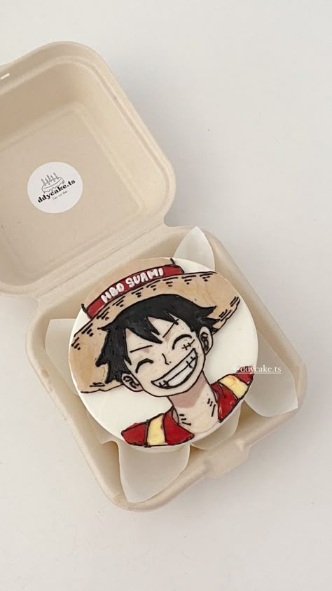 Kue One Piece, One Piece Bento Cake, Luffy Cake One Piece, Bento Cake Anime, Anime Cake Design, Anime Cake Design Birthday, Luffy Cake, Anime Cake Ideas, Cake Business Plan