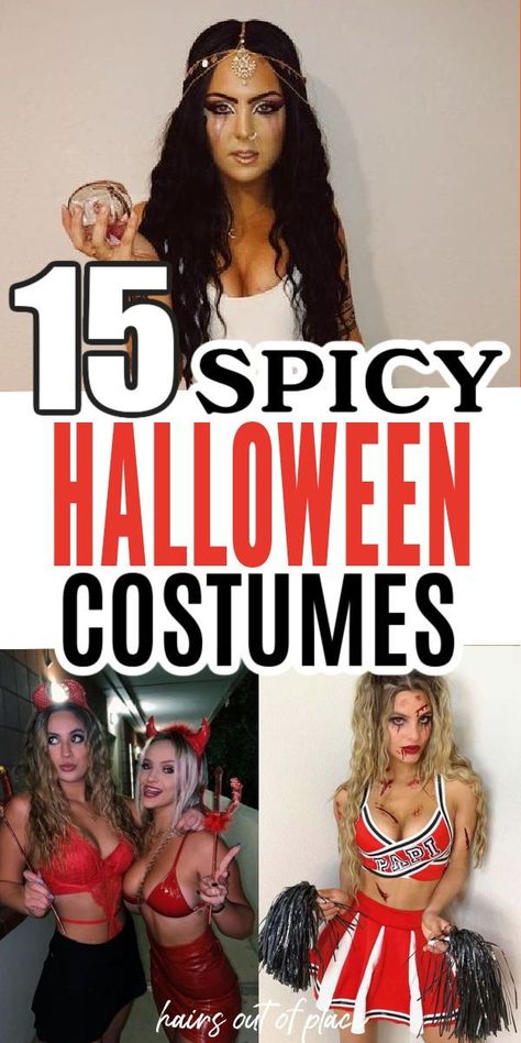 To have you feeling the hottest this Halloween season, here are some of the sexiest, easy, last-minute, and DIY costumes for women. They're fun, spicy and just as creative as store bought costumes, or even better! Unique Hot Halloween Costumes Couples Easy, Halloween Costume Tattoos, Halloween Costumes Women Seductive, Halloween Costumes With Tattoos, Hot Diy Costumes, Costumes With Tattoos, Hot Scary Costumes, Halloween Costume Ideas Woman, Hot Sauce Costume Diy