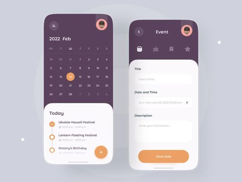 Ui Ux Design, Mobile App Design, App Design, App, Interface Design, Calendar, Calendar App Calendar App Design, Calendar Ui Design, Calender Ui, Moodboard App, People App, App Wireframe, Desain Ux, Application Ui Design, App Frame