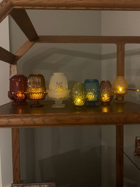 Vintage Fairy Lights, Vintage Glass Lamp, Fairy Lamps, Fairy Lamps Vintage, Room Improvement, Thrifted Home Decor, Fairy Lanterns, Fairy Lamp, Vintage Housewares