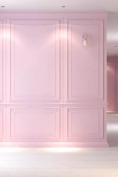 The right color combinations can bring out the best in light pink. We've compiled six excellent color options that go well with light pink, perfect for designing a space that's both modern and inviting. Pink Panelled Walls, High Gloss Pink Walls, Pink Wall Design Ideas, Pink Girly Room Decor, Color Combinations With Pink, Bedrooms Ideas For Small Rooms, Pink Color Drenched Room, Pink Mudroom, Light Pink Bedroom Walls