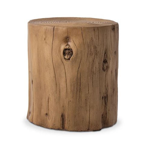 Loon Peak Faux Wood, Tree-Trunk Log Stool, End Table, Plant Stand, Hand-Painted, Indoor, Outdoor, Deck Or Garden | Wayfair.ca Log Stools, Wood Tree Slice, Log Table, Stump Table, Wood Stumps, Rustic Nightstand, Outdoor End Tables, Round Accent Table, Into The Wood