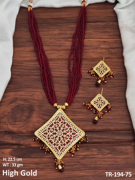 Artificial Jewelry Accessories Thewa Jewellery Traditional Designer Wear High Gold Polish Thewa Long Pendant Set Thewa Jewellery Set, Long Gold Set Designs, Theva Jewellery, Thewa Jewellery, Gold Set Design, Jewellery Traditional, Indian Wedding Jewelry Sets, Artificial Jewelry, Artificial Jewellery