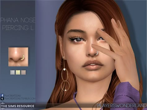 The Sims Resource - Phana Nose Piercing L The Sims 4 Cc Nose Ring, Sims 4 Body Piercings, Sims 4 Cc Accessories Piercing Nose, Sims 4 Piercings Nose, Nose Piercings Sims 4 Cc, Sims Cc Piercing Nose, Sims Nose Piercing Cc, Ts4 Nose Piercing, Sims Nose Piercing