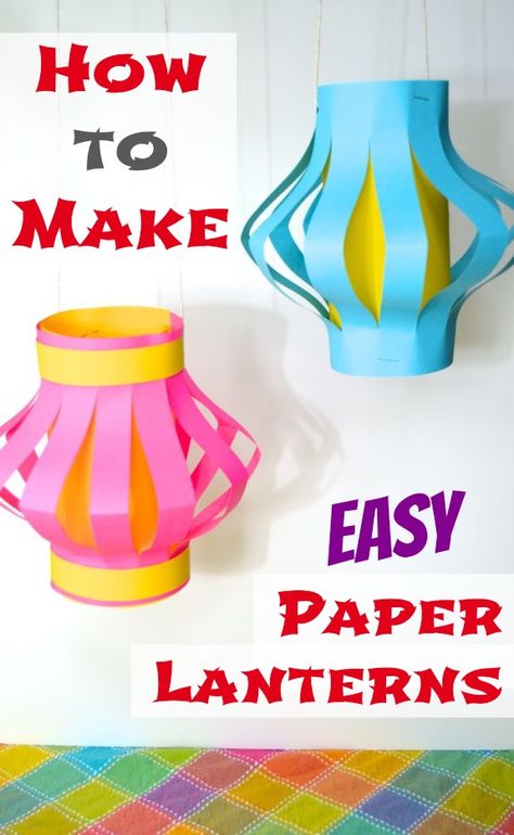 How to Make Easy Paper Lanterns -- Chinese New Year Easy Paper Lanterns, Diy With Kids, Diwali Art, Lanterns Paper, Lantern Craft, Chinese New Year Crafts, New Years Activities, Ramadan Crafts, New Year's Crafts