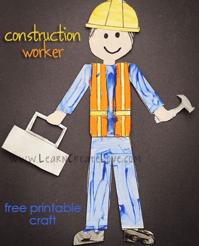 30+ Construction Site Activities for Kids - HAPPY TODDLER PLAYTIME Construction Worker Craft, Construction Theme Classroom, Construction Theme Preschool, Community Helpers Crafts, Preschool Construction, Community Helpers Unit, Community Helpers Theme, Community Helpers Preschool, Community Workers