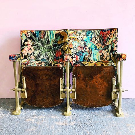 Eclectic Decor Bohemian, Linwood Fabrics, Cinema Chairs, Vintage Cinema, Cinema Seats, Vintage Theatre, Leather Seats, Cinema Room, Theater Seating