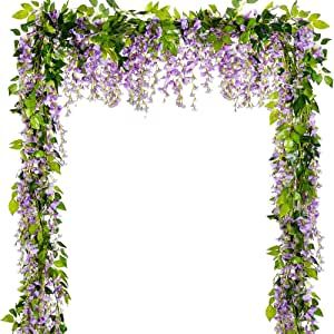 Wisteria Wreath, Fake Flower Garland, Fake Wisteria, Wisteria Garland, Hanging Flowers Wedding, Wisteria Vine, Wisteria Flower, Purple Wisteria, Arch Decoration Wedding