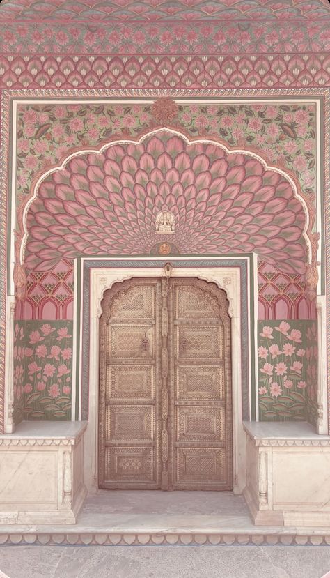 Mughal House Design, Indian Aesthetic Prints, Indian Decor Aesthetic, Indian Buildings Architecture, Jaipur Wall Art, Islamic Doors Design, Indian Wallpaper Aesthetic, Indian Architecture Aesthetic, Indian Aesthetic Art