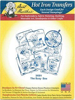 The Busy Bee Aunt Martha's Hot Iron Embroidery Transfer Dish Towel Embroidery, Iron On Embroidery, Towel Embroidery, Art Fabric, Embroidery Transfers, Grocery Bags, Hot Iron, Busy Bee, Embroidery Fabric