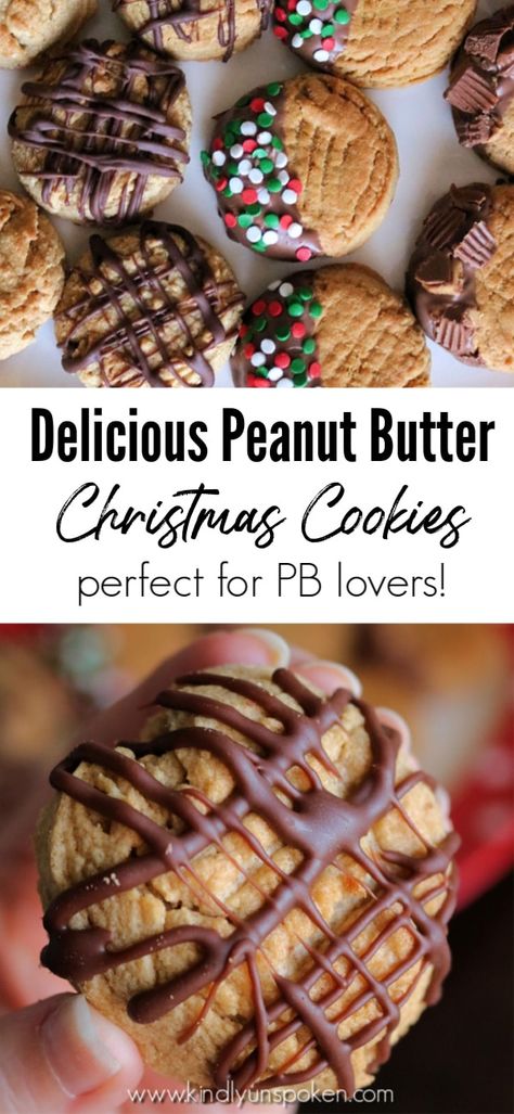 Peanut Butter Xmas Cookies, Peanutbutter Christmas Cookies, Holiday Peanut Butter Cookies, Peanut Butter Cookies Christmas, Christmas Cookies With Peanut Butter, Christmas Cookies Recipes Peanut Butter, Christmas Desserts Peanut Butter, Peanut Butter Cookie Mix Ideas, Fancy Peanut Butter Cookies