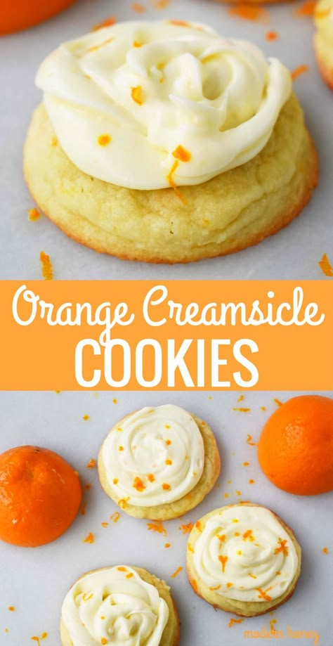 Orange Creamsicle Cookies, Creamsicle Cookies, Orange Cream Cheese Frosting, Cookies Orange, Orange Cream Cheese, Orange Cookies, Cookies Soft, Cream Cookies, Orange Creamsicle