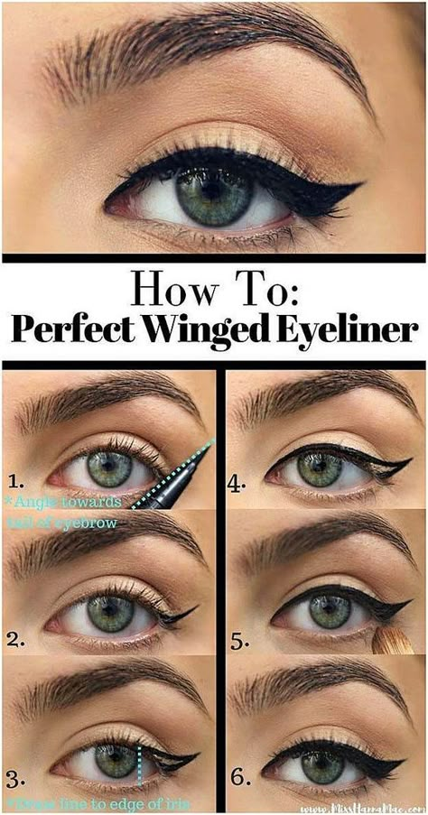 How To Apply Perfect Eyeliner, Easy Winged Eyeliner For Beginners, Taylor Swift Eyeliner, Wing Eyeliner For Beginners, 1950 Makeup, Vintage Eyeliner, How To Put Eyeliner, Step By Step Eyeliner, Eyeliner Tutorials