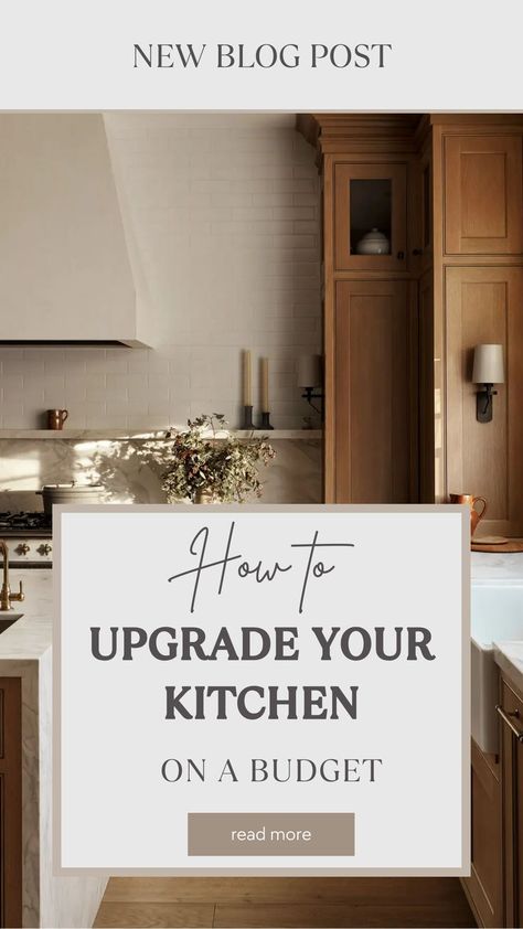 Kitchen Small Kitchen Budget Makeover, Easy Kitchen Facelift, Old Kitchen Makeover Budget, New Construction Kitchen Design, Easy Diy Kitchen Upgrades, Easy Ways To Upgrade Your Home, Updating A Kitchen On A Budget, Upgrading Builder Grade Kitchen, Economical Kitchen Remodel