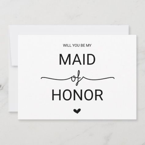 Love Hearts Will You Be My Maid of Honor for $2.92 - Bridesmaid Card Heart Calligraphy, Maid Of Honor Invitation, Maid Of Honor Card, Romantic Minimalist, Heart Wedding Invitations, Be My Maid Of Honor, Maid Of Honor Proposal, Bridesmaid Card, Be My Bridesmaid Cards