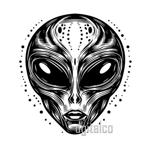 Alien Face Tattoo, Alien Tattoo Design, Vector Tattoo Design, Face Tattoo Design, Vector Tattoo, Tattoo Vector, Alien Face, Alien Tattoo, Face Tattoo