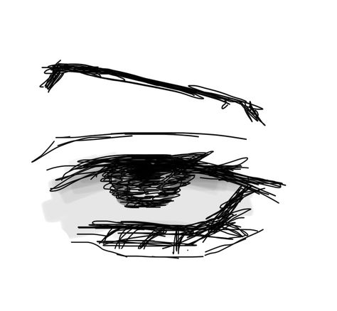 Creepy Drawing Inspiration, Eye Drawing Tutorials Male, Squinty Eyes Drawing, Tried Eyes Drawing, Eye Roll Drawing Reference, Tired Eye Reference, Goth Eyes Drawing, Scared Eyes Drawing Reference, Void Eyes Drawing