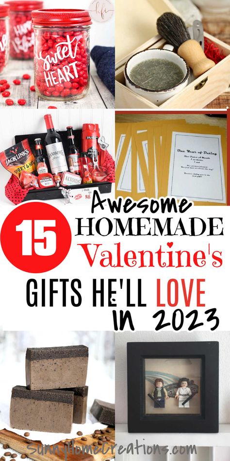 These DIY Valentine Gifts for boyfriend or for husband are the perfect DIY gift for Valentine's Day 2023. Some are cute or romantic and some are creative craft ideas, but they are all ones he'll love. Valentines Gift For Boyfriend On A Budget, Homemade Valentines Day Gifts For Him Romantic Diy Crafts, Valentine Gifts For Husband Diy, Creative Valentines Gifts For Husband, Valentine’s Day 2023, Diy Valentine’s Day Gifts For Him, Diy Valentines Gift For Husband, Valentines Craft For Boyfriend, Diy Valentines Gifts For Boyfriend Cheap