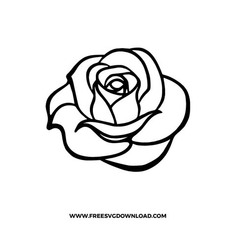 Rose Svg Free Cricut, Digital Art Outline, Rose Svg Free, Rose Flower Outline, Leavers Shirt, Mila Rose, Rose Outline, Roses Clipart, Rose Svg