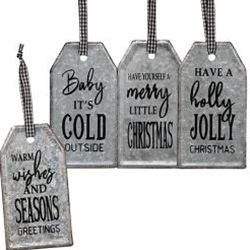 Tag Ornaments, Fabric Hanger, Christmas Craft Show, Christmas Sayings, Have A Holly Jolly Christmas, Christmas Craft Fair, Christmas Tree Inspiration, Metal Tag, Holly Jolly Christmas