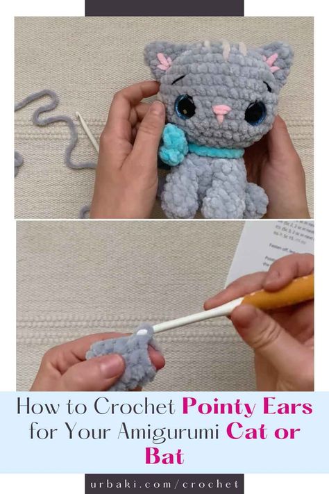 Adding pointy ears to your amigurumi cat or bat is a delightful and imaginative way to enhance the personality and charm of your crochet creation. Whether you're crafting a whimsical feline friend or a spooky nocturnal creature, these pointy ears bring character and uniqueness to your amigurumi project. Learning how to crochet these distinctive ears is a creative and enjoyable process that allows you to customize your amigurumi with a touch of personality. To begin, gather the... Amigurumi Characters, Bird Amigurumi, Mischievous Cat, Pointy Ears, Crochet Stitches Guide, Crochet Shop, Easter Chick, Textured Yarn, Post Baby