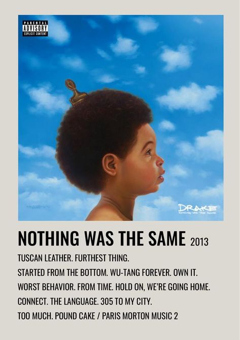 Drake Album Cover, Nothing Was The Same, Drake Album, Drakes Album, Rap Album Covers, Minimalist Music, Music Poster Ideas, Vintage Music Posters, Film Posters Minimalist