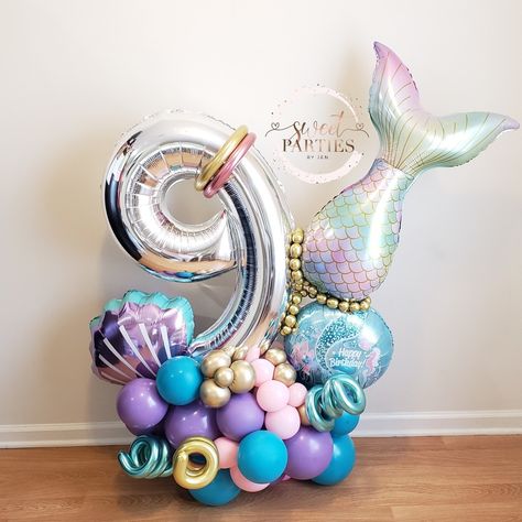 Mermaid Baby Shower Theme, Mermaid Birthday Decorations, Mermaid Balloons, Mermaid Birthday Party Decorations, Mermaid Theme Birthday Party, Kids Birthday Party Decoration, Mermaid Design, Mermaid Theme Party, Balloon Kit