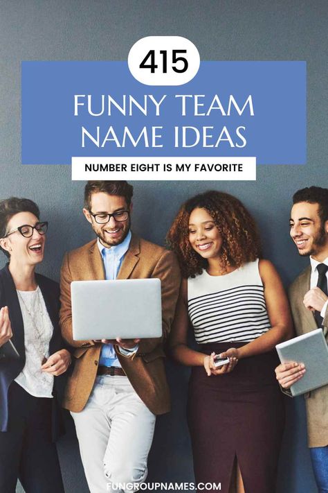 Explore 415+ funny team names across multiple categories to find the perfect fit for your group's personality and style! Team Names Funny, Office Olympics, Group Chat Names, Strong Names, Group Names, Office Team, Single Humor, Funny Names, Olympic Team