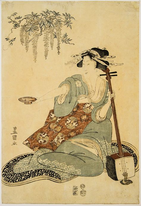 Shamisen Aesthetic, Scrapbook Tattoo, Crane Painting, Slayer Aesthetic, Illustration Reference, Japan Tattoo Design, The Art Institute Of Chicago, Japan Tattoo, Japanese Woodblock