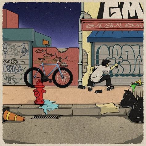 City Escape, Indian Skull, Chicano Drawings, Street Bike, Graffiti Illustration, City Drawing, Graffiti Style Art, Graffiti Characters, Swag Cartoon