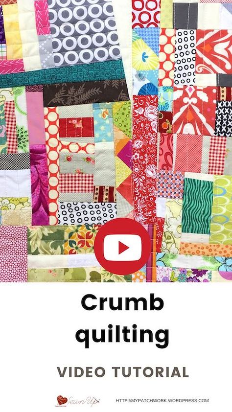 Crumb Quilt Table Runner, Scrap Quilt Tutorial, Crumb Quilt Blocks Patterns, Crumb Quilts Ideas Block Patterns, Crazy Quilt Ideas, Quilting With Scraps, Crumb Quilting Tutorials, Quilting Videos Tutorials, Crumb Quilts Free Pattern