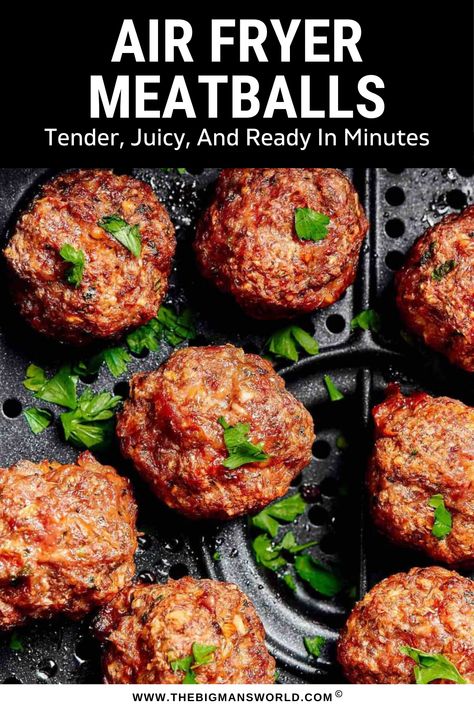 How To Cook Meatballs In Air Fryer, Mini Meatballs Air Fryer, Air Fry Meatballs Recipe, Beef Meatballs Air Fryer, How To Make Meatballs In Air Fryer, Italian Meatball Recipes Air Fryer, Easy Air Fryer Meatballs, Meatballs Airfryer Time, Homemade Meatballs Air Fryer