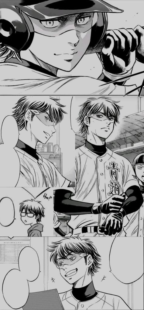 Ace Of Diamond Manga Panels, Ace Of Diamond Fanart, Diamond No Ace Fanart, Daiya No Ace Wallpaper, Diamond No Ace Wallpaper, Miyuki Kazuya Wallpaper, Miyuki Kazuya Manga, Ace Of Diamond Wallpaper, Diamond Wallpaper Iphone