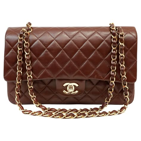 Brown Chanel, Authenticity Certificate, Dream Bags, Pretty Bags, Burgundy Wine, Brown Bags, Cute Bags, Classic Flap, Flap Bag