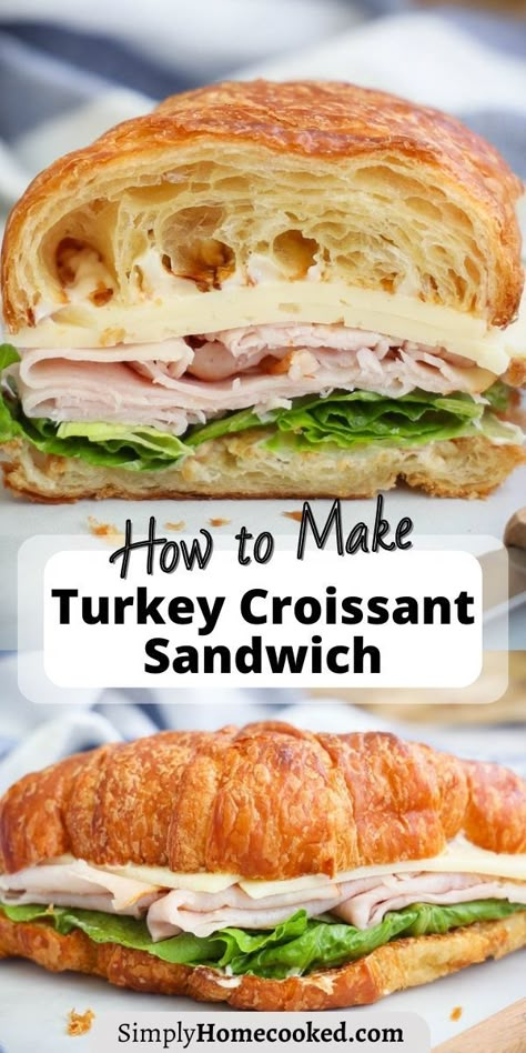 Best Croissant Sandwich, Croissant Club Sandwich, Croissant Sandwich Party Tray, Turkey Crossaint Sandwich, Crescent Sandwiches Cold, Party Croissant Sandwiches, Costco Croissant Sandwich Platter, Cold Sandwich Recipes For A Crowd, Sandwiches For A Crowd Make Ahead Cold