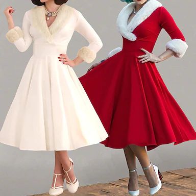 Vintage Christmas Dress, 1950s Dresses Vintage, 1950s Cocktail Dress, Dog Outfits, Sleeve Shrug, 1950s Retro, Red Costume, Christmas Dress Women, Valentine Dress