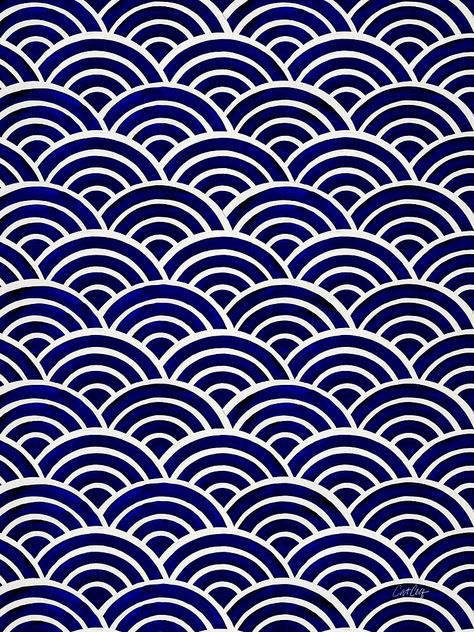 Seigaiha Pattern, Navy Palette, Cat Coquillette, Asian Wallpaper, Design Japonais, Japanese Wave, Japanese Water, Japanese Waves, Water Patterns