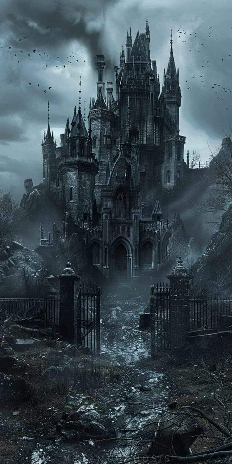 Gothic Castle Aesthetic, Goth Castle, Victorian Castle, Vampire Castle, Castle Exterior, Scary Stories To Tell, Creepy Houses, Dark Castle, Black Castle