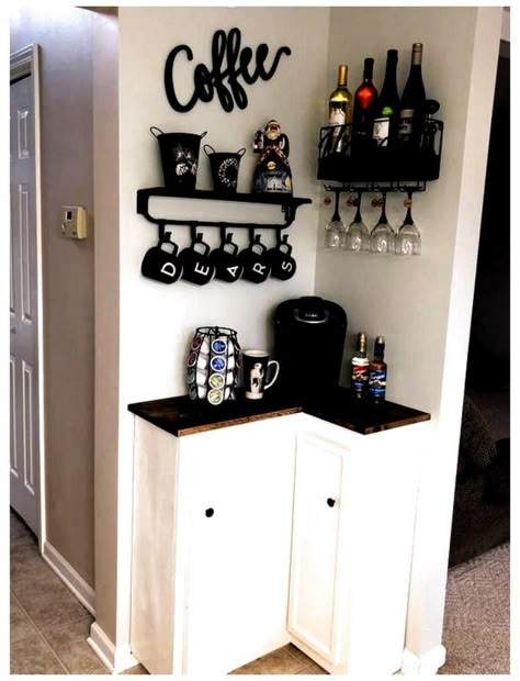 Coffee Vibes Aesthetic, Coffee Bar In Kitchen, Bar In Kitchen, Coffee Bar Ideas Kitchen Counter, Coffee Vibes, Coffee Bar Station, Coffee Bar Ideas, Diy Coffee Bar, Coffee Bar Design