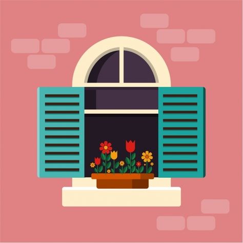 Window Background, Window Illustration, Gorgeous Doors, Shop Front Design, Tableau Art, House Windows, Shop Interior Design, Flat Illustration, Anime Background