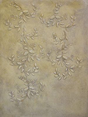 Vine Stencil, Stencil Tutorial, Raised Stencil, Stencils Tutorials, Faux Painting, Stencil Patterns, Paint Effects, Faux Finish, Wall Finishes