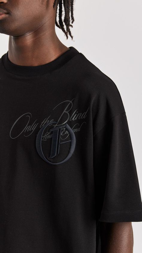 Black crew logo t-shirt. XL. Perfect for a casual day out. #crewneck #tshirt #black #logo . #Quotes_On_Tshirt #Luxury_Tshirt_Design #Tshirt_Brand_Logo #Embroidery_Logo_Design_Ideas T Shirts Logo Design, Luxury T Shirt Design, Luxury Tshirt Design, Embroidery Designs On Tshirt, Tshirt Brand Logo, Black Tshirt Design, Best Tshirt Design, Black Shirt Design, Black On Black Embroidery