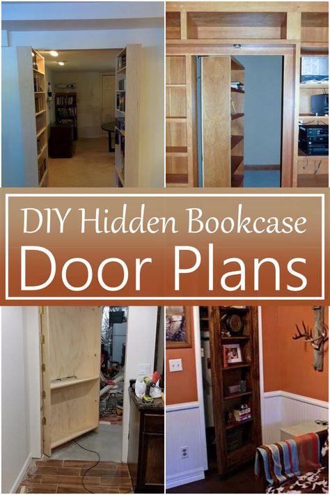 Hidden Bookshelf Door Plans, Secret Book Shelf Door Hidden Rooms, Bookcase With Hidden Door, Diy Bookshelf Door How To Build, Secret Hiding Places Diy, Diy Bookcase Door, Bookshelf Hidden Door, Bookshelf Door Secret, Secret Door Bookshelf