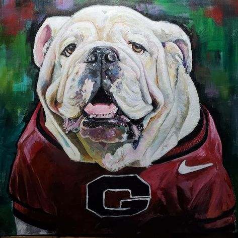 Elephant Artwork, Georgia Dawgs, Bulldog Mascot, Bulldog Art, Team Mascots, Georgia Bulldogs, Art Business, Fine Art America, Wall Art Home