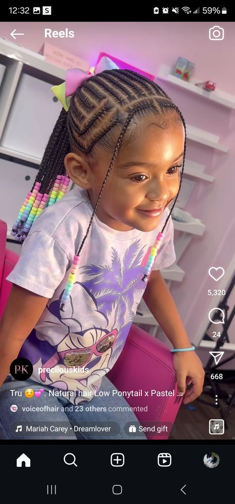 Hairstyles For Lil Girls Ideas Black, Toddler Box Braids For Kids With Beads, Little Kid Girl Hairstyles Black, Braids For Ten Year Olds, Kid Girl Hairstyles Black, Kids Feedins Braids, Cute Kids Hairstyles Braids, Simple Braid Hairstyles For Kids, Cute Little Baby Girl Hairstyles Black Braids