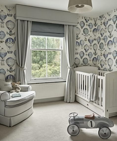 Beautiful hand made Curtain, Pelmet & Roman Blind made by Rascal & Roses for a stunning nursery by Lily Paulson Ellis. Photo by Nick Smith. Design Hall, Dream Nurseries, Curtains And Blinds, Window Dressing, Nursery Baby Room, Window Dressings, Curtain Ideas, Curtains Blinds, Curtain Designs